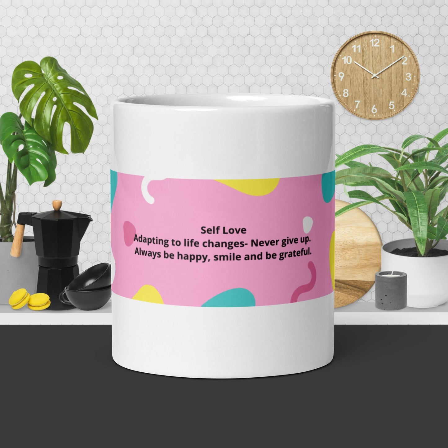 White glossy mug