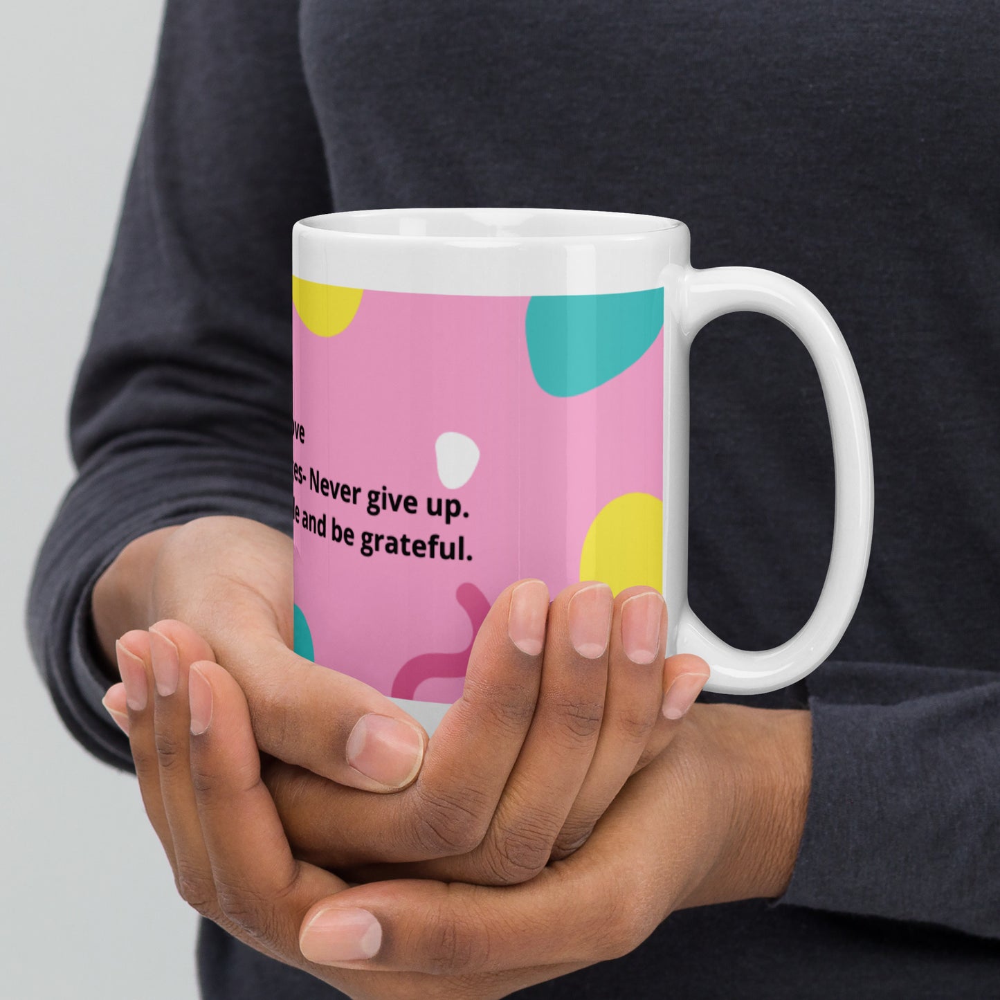 White glossy mug